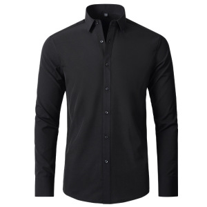 Loose cotton and linen men's shirt