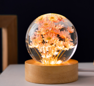 Rotating wooden base night light