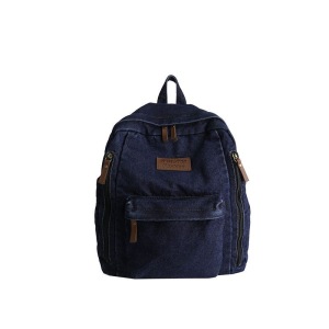 Mochila Feminina de Alça Dupla Grande Capacidade para Estudantes e Viagem Feita em Tecido Jeans